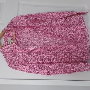 J. Crew pink and white floral print blouse